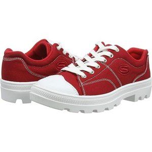 Skechers Women’s Red and White Low-Top Sneakers